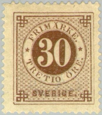 Circle type. Blue posthorn on back
