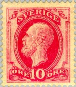 Stamp, King Oscar II, Sweden,  , Heads of State