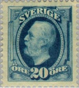 Stamp, King Oscar II, Sweden,  , Heads of State