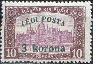 Parliament building with 'Air post' overprint
