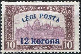 Parliament building with 'Air post' overprint