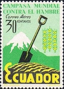 Stamp, Against Hunger, Ecuador,  , Agriculture