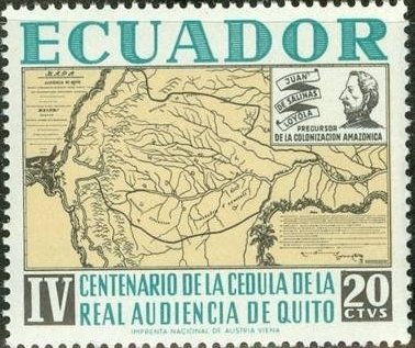 Old Map of Ecuador and Philip II of Spain