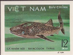 Stamp, Whale Shark (Rhincodon typus), Vietnam,  , Fishes