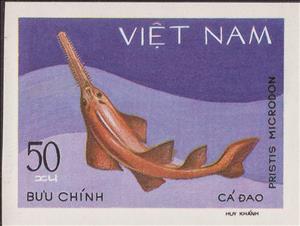 Stamp, Largetooth Sawfish (Pristis microdon), Vietnam,  , Fishes