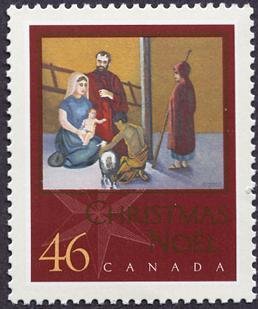 Stamp, 'Adoration of the Shepards', by Susie Matthias, Canada,  