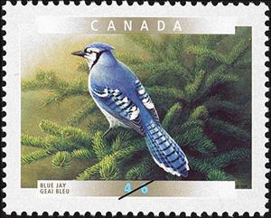Stamp, Blue Jay (Cyanocitta cristata), Canada,  , Birds, Animals (Fauna)