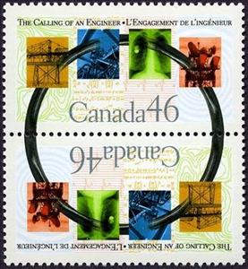Se-tenant, The Calling of an Engineer - vertical tete-beche pair, Canada,  