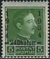King Zog I. with Overprint