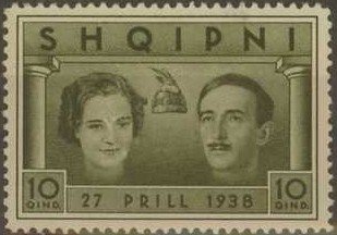 Stamp, Wedding King Zogu, Albania,  