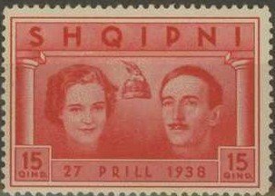 Stamp, Wedding King Zogu, Albania,  