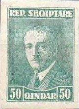 Stamp, President A. Zogu, Albania,  