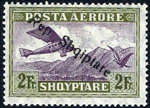 Stamp, As No. 131 with Overprint, Albania,  , Aviation, Aircrafts