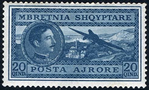 Stamp, King Zog & Airplane over Tirana, Albania,  , Aviation, Aircrafts