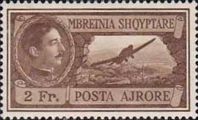 Stamp, King Zog & Airplane over Tirana, Albania,  , Aviation, Aircrafts