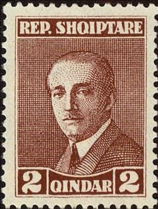 Stamp, President A. Zogu, Albania,  