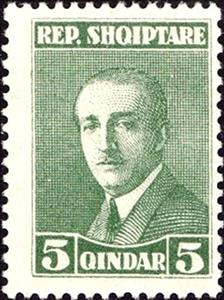 Stamp, President A. Zogu, Albania,  