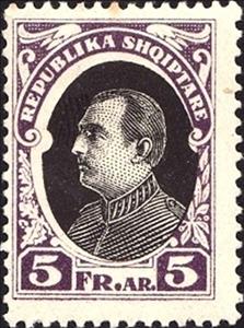Stamp, President A. Zogu, Albania,  