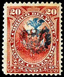 Stamp, Coat of Arms, Peru,  