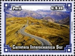 Stamp, South Interoceanic Highway, Peru,  , Landscapes, Roads, Transport