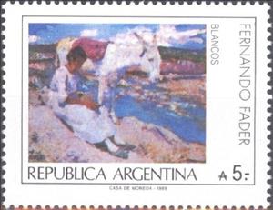 Stamp, Fader painting, Argentina,  