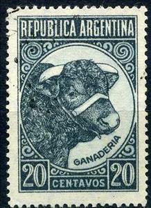 Stamp, Taurus, Argentina,  , Cattle, Animals (Fauna)