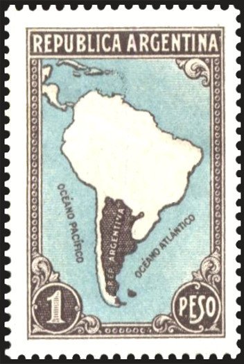 Map of South America without borderlines
