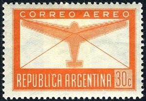 Stamp, Plane and Letter, Argentina,  , Aviation, Letters (Mail), Aircrafts