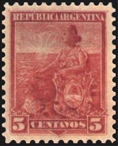 Stamp, Allegory, Liberty Seated, Argentina,  