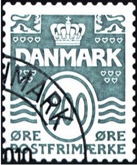 Stamp, Wavy Lines, Denmark,  , Numbers
