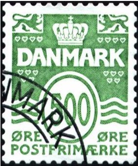 Stamp, Wave lines, Denmark,  , Numbers