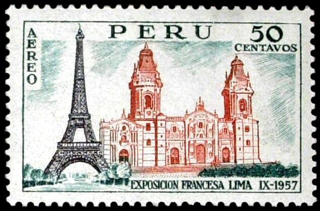 Eiffel Tower and Cathedral of Lima