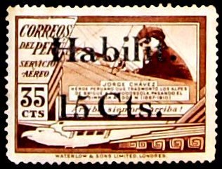 Airmail Stamps - overprint 15c on 35c