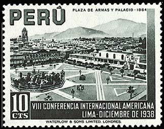 Stamp, Palace square, Peru,  
