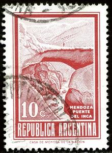 Stamp, Inca Bridge, Mendoza, Argentina,  , Bridges