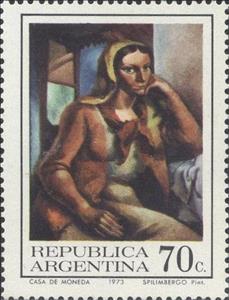 Stamp, Spilimbergo Painting, Argentina,  