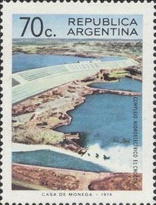 Stamp, El Chocón, Argentina,  , Landscapes, Dams, Rivers, Power Plants