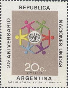 Stamp, United Nations, Argentina,  