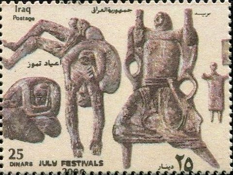 Revolution scene at the freedom monument in Baghdad