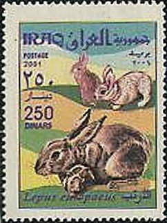Stamp, European Hare (Lepus europaeus), Iraq,  , Rabbits