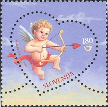 Greeting stamp - Cupid