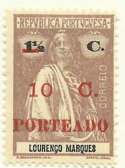 Type 'Ceres' of Mozambique and Lourenço Marques, surcharge
