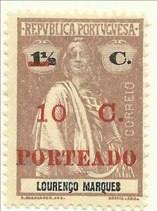 Stamp, Type 'Ceres' of Mozambique and Lourenço Marques, surcharge, Mozambique,  