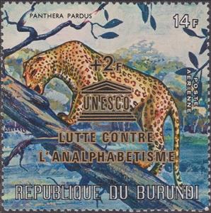 Stamp, Leopard (Panthera pardus), Burundi,  , Animals (Fauna)