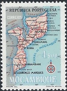 Stamp, Map of Mocambique, Mozambique,  , Maps