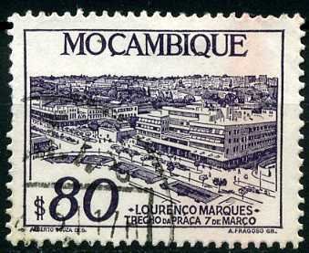 Stamp, View of Lourenco Marques, Mozambique,  