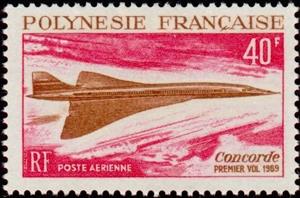 Stamp, Supersonic Concorde, French Polynesia,  , Aviation
