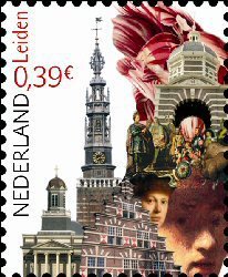 Stamp, pretty Netherlands-Leiden, Netherlands,  , Towers, Buildings, Churches - Cathedrals - Basilicas - Chapels