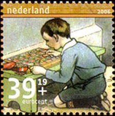 Stamp, Learning to read: Wim, Netherlands,  , Drawings, Summer