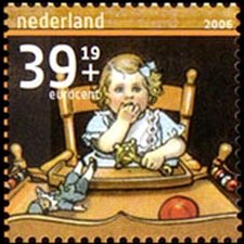 Stamp, Learning to read: sister, Netherlands,  , Drawings, Summer, Puppets